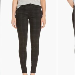 EXCELLENT CONDITION WOMEN’S DEMOCRACY “AB”SOLUTION BROWN PLAID SLIMMING PANTS